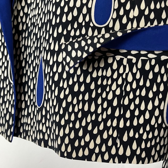 David Hayes Women's Jacket Size 6 Silk Blue Beige Silk Lining Vintage RARE!! - Picture 3 of 6